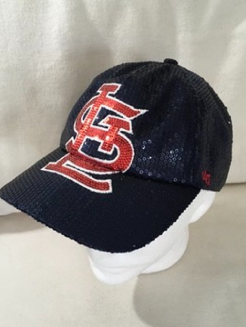 NWOT St. Louis Cardinals Women's Blue/Red Sequin Ball Cap